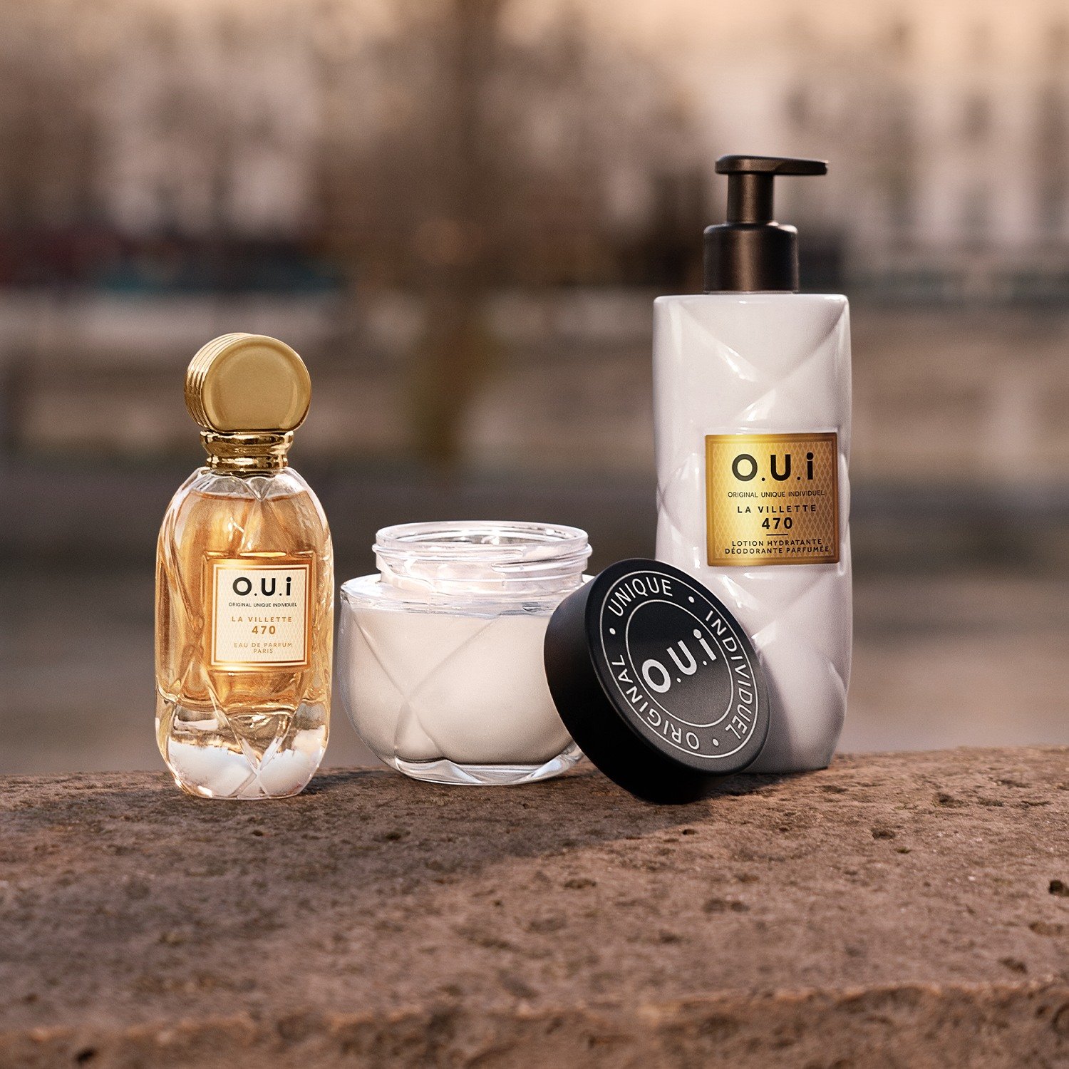Combo O.U.i La Villette 470: Crème Riche 200g + Loção Corporal 400ml + Eau de Parfum Feminino 75ml ÚNICO 3