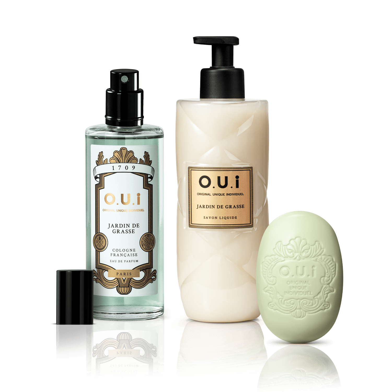Combo O.U.i Jardin De Grasse: Eau De Parfum Com Válvula 100ml + Sabonete em Barra 90g + Sabonete Líquido 400ml ÚNICO 1