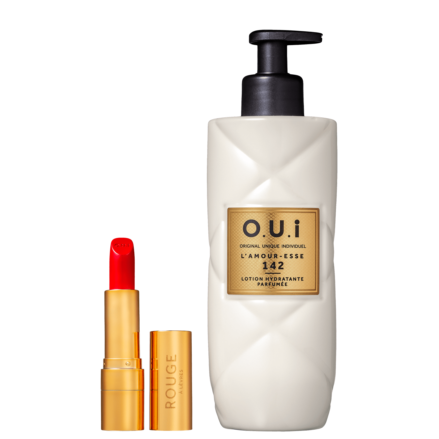 Kit O.U.i L’Amour-Esse 142 & Rouge Luxe - Loção 400ml + Batom 3,5g ÚNICO 1