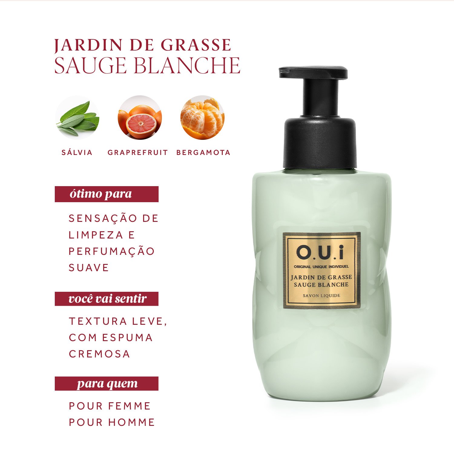 O.U.i Sabonete Líquido Jardin de Grasse Sauge Blanche 200ml 200ml 4