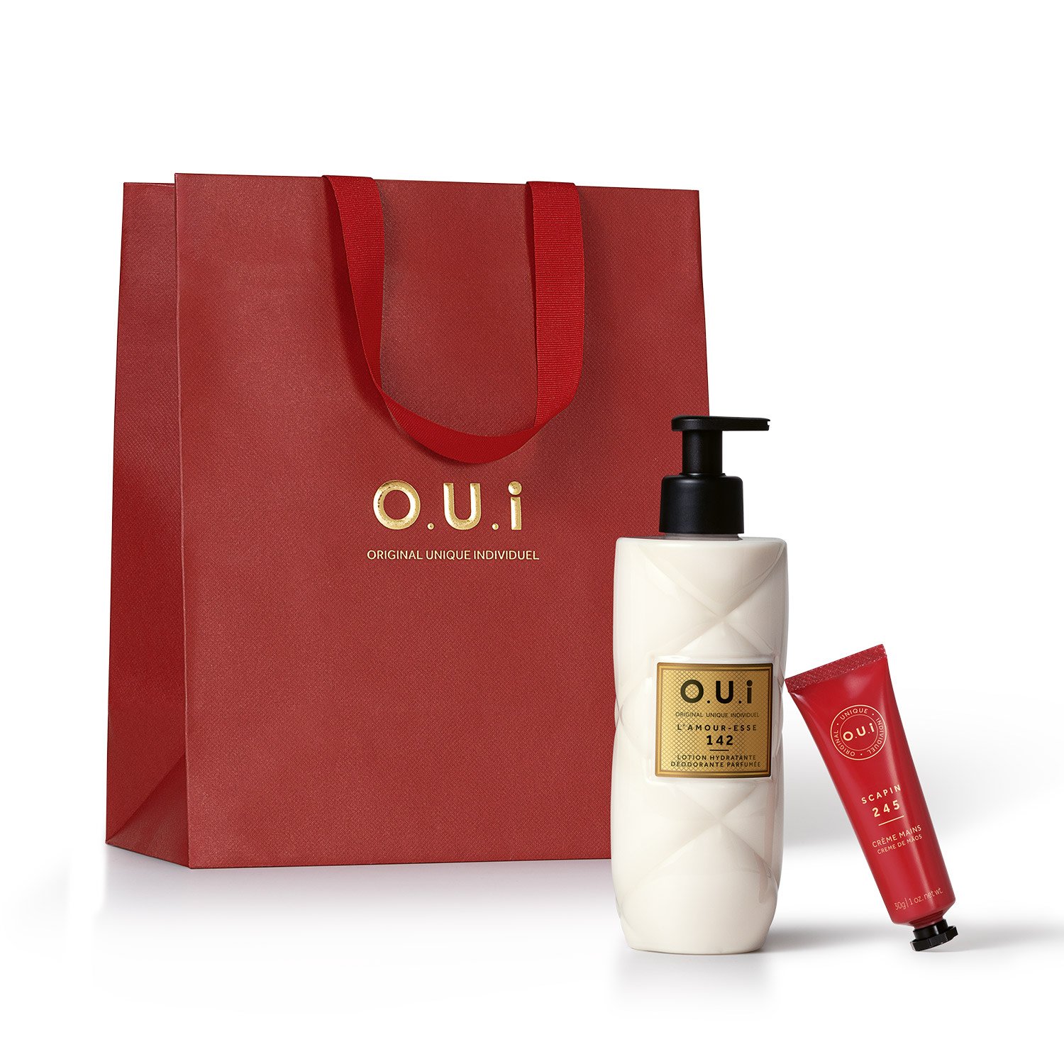 Combo O.U.I Scapin 245 Loção Corporal 400ml + Creme De Mãos 30g + Sacola M