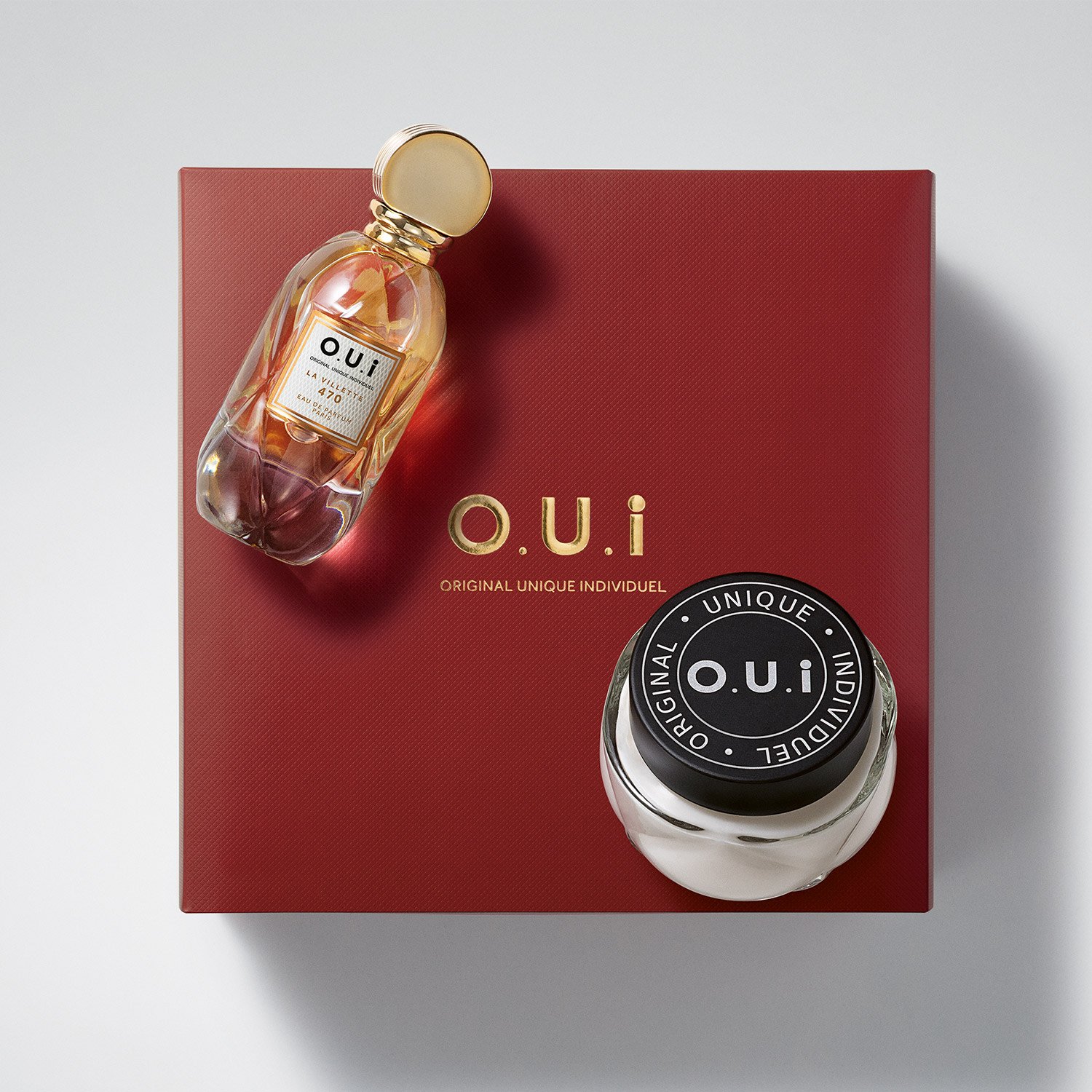 Combo O.U.i La Villette 470 Eau de Parfum 75ml + Hidratante Desodorante Crème Riche 200g + Caixa ÚNICO 2