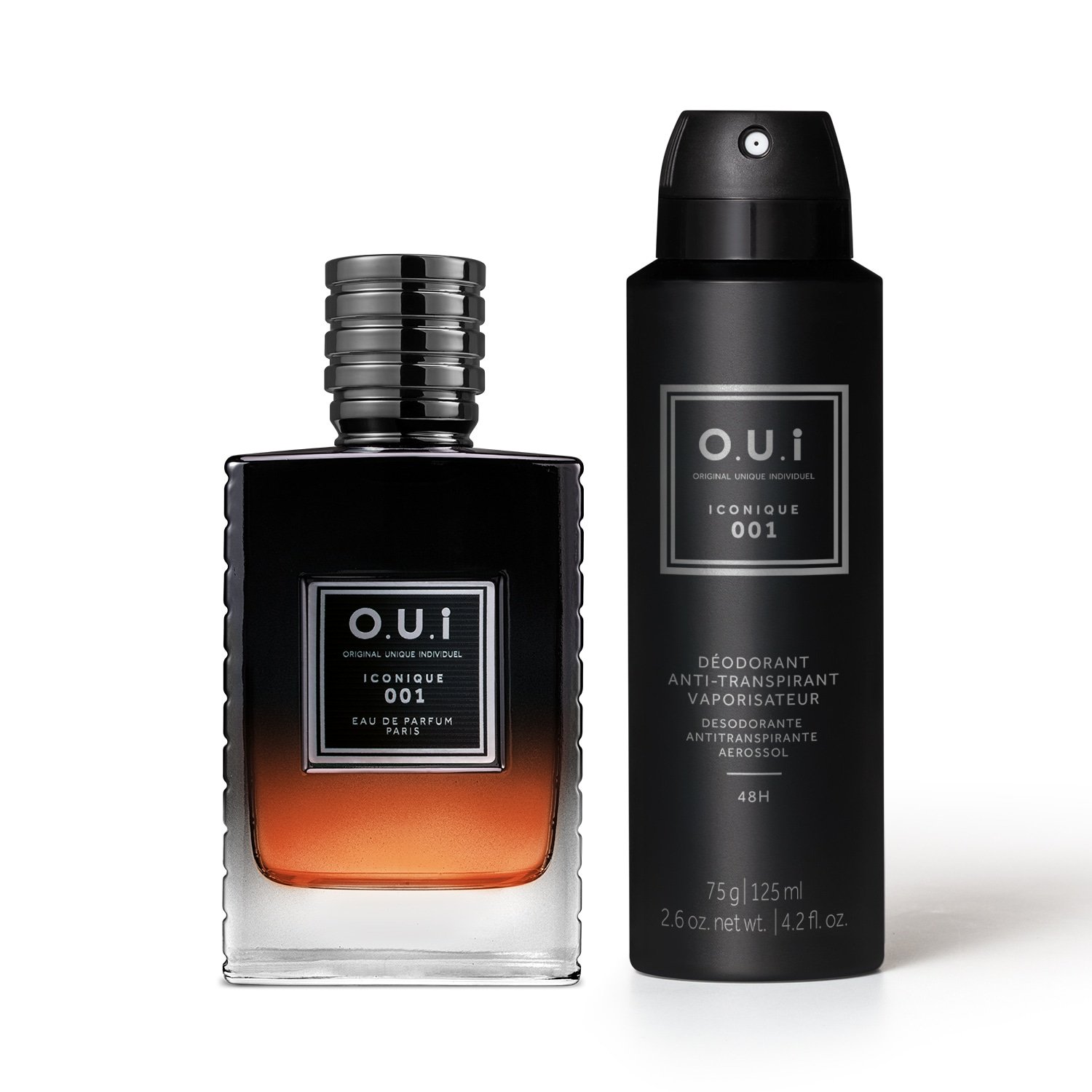 Combo O.U.i Iconique 001: Eau de Parfum 75ml + Desodorante Antitranspirante Iconique 001 75g