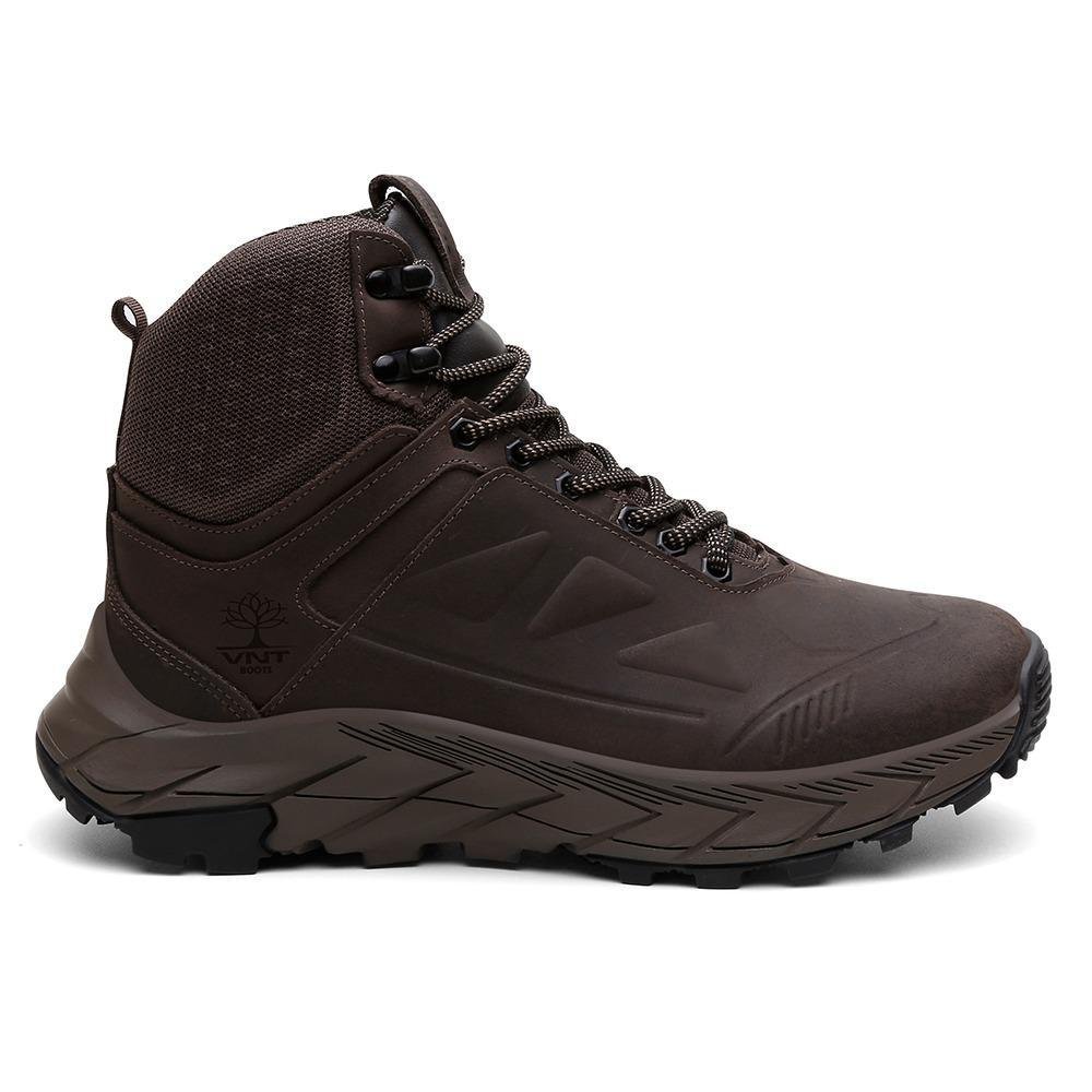 Bota Masculina Adventure Couro Cano Alto Resistente Venetto Marrom 2
