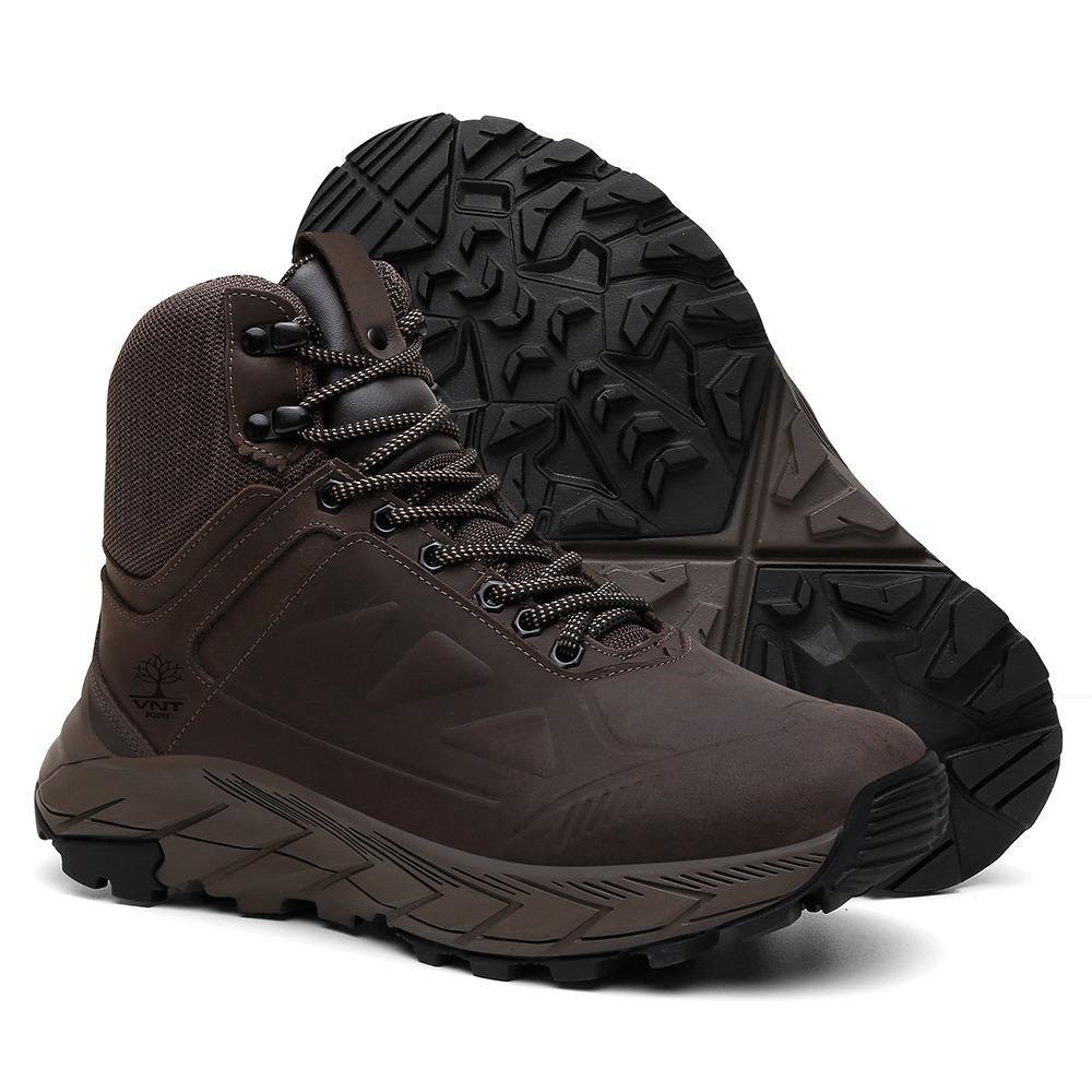 Bota Masculina Adventure Couro Cano Alto Resistente Venetto Marrom 5