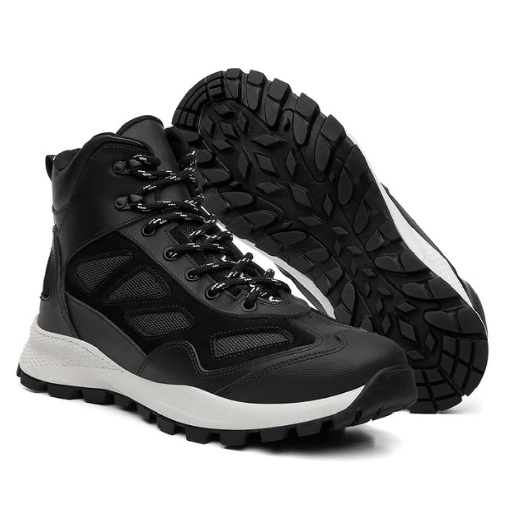 Tênis Masculino Venetto Couro Cadarço Moderno Casual Preto 4