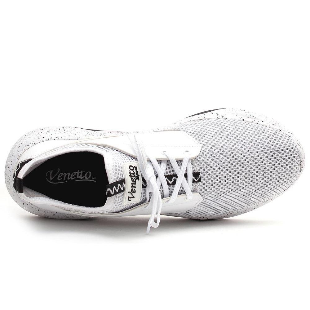 Tênis Venetto Masculino Academia Fitness Leve Confortável Branco 4