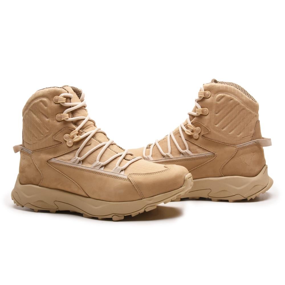 Bota Adventure Masculina Couro Trilas Aventuras Moderna Bege 5