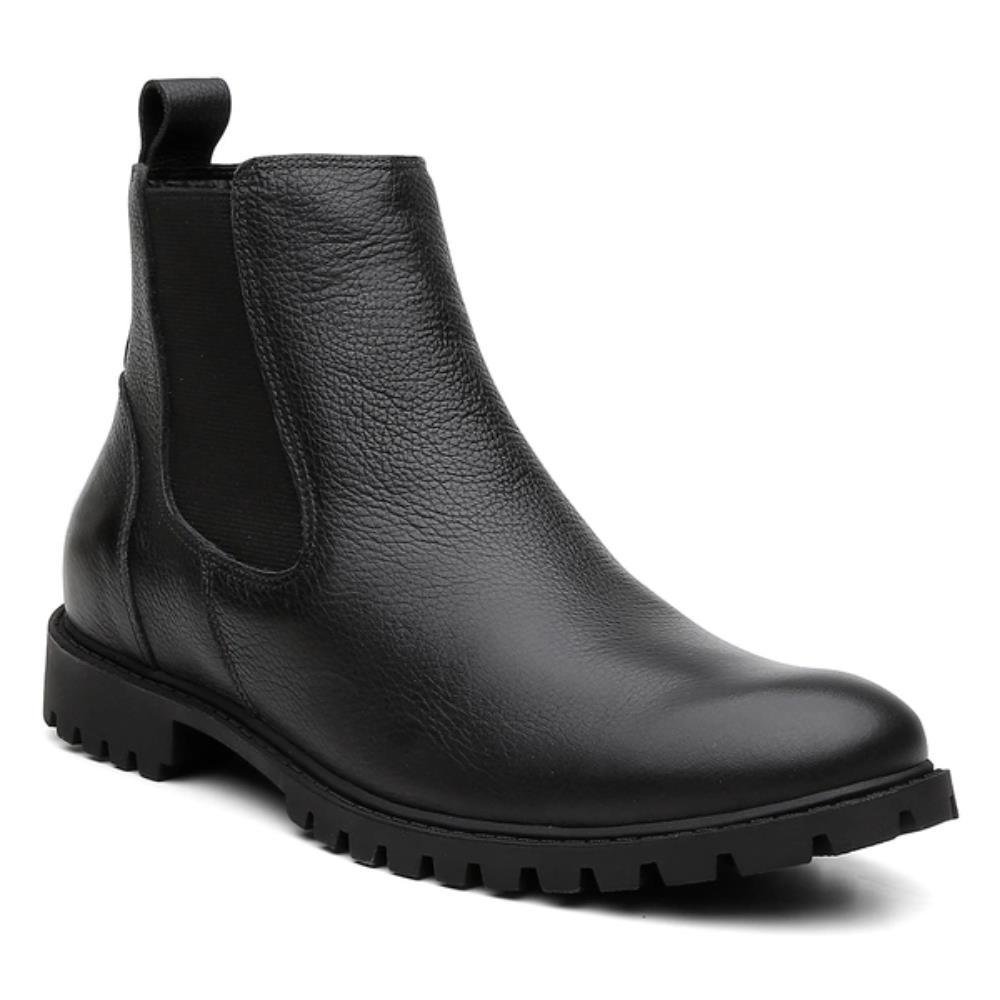 Bota Chelsea Masculina Couro Botina Elástico Resistente Preto 1
