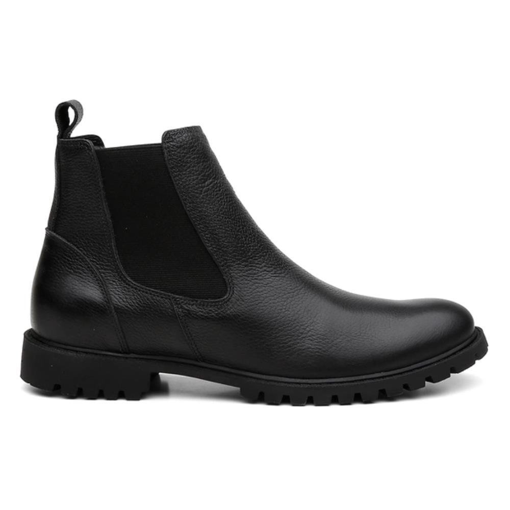 Bota Chelsea Masculina Couro Botina Elástico Resistente Preto 3