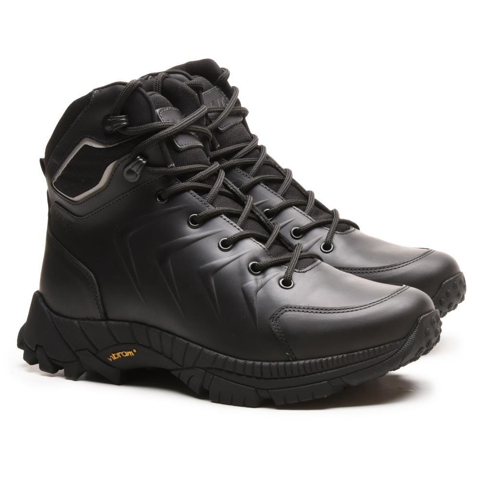 Bota Masculina Adventure Couro Impermeável Trilas Aventuras Preto 2
