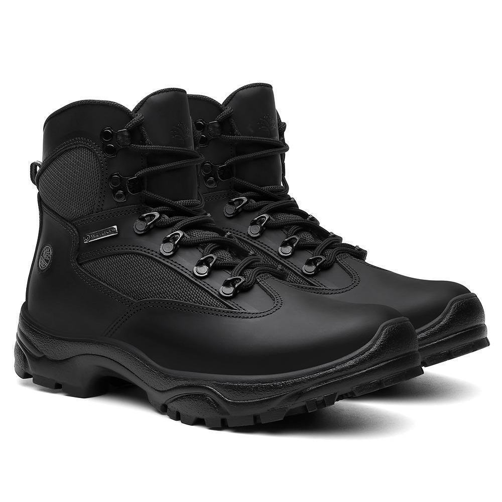 Bota Masculina Couro Adventure Com Resistência Aventura Preto 2