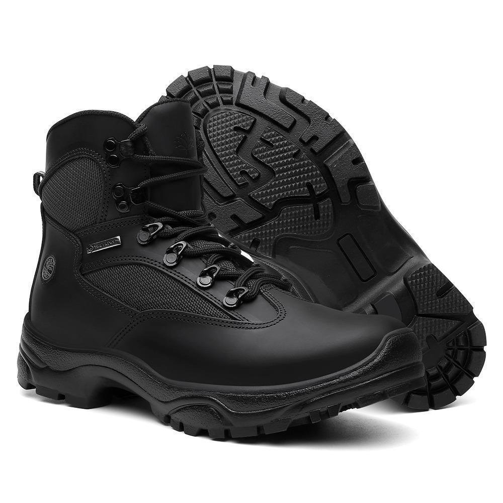 Bota Masculina Couro Adventure Com Resistência Aventura Preto 5