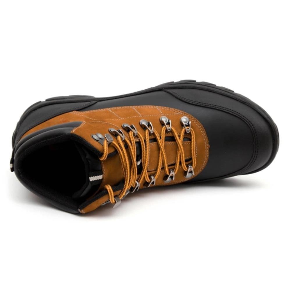 Bota Masculina Couro Cano Curto Adventure Trilhas Esportiva Preto/Marrom 2