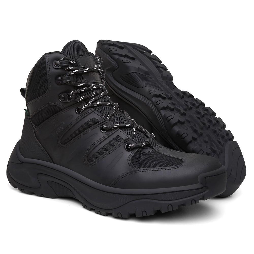 Bota Adventure Masculina Couro Ironridge Vintage Resistente Preto 1