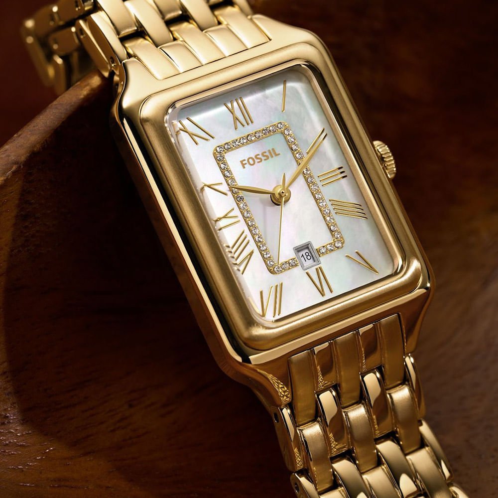 Relógio Fossil Feminino Raquel Dourado - ES5304/1DN Dourado 6