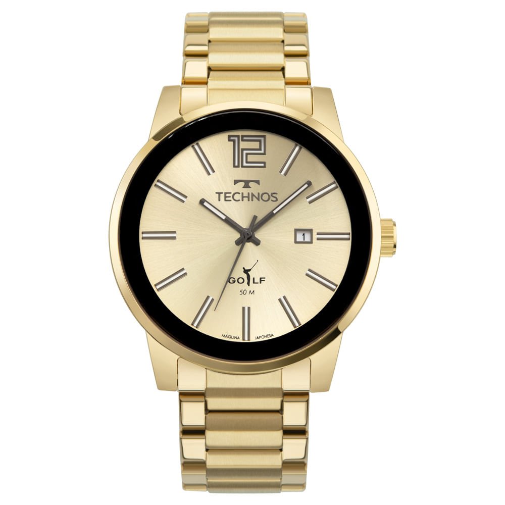 Relógio Technos Masculino Golf Dourado - 2115TTS/1D Multicores 1