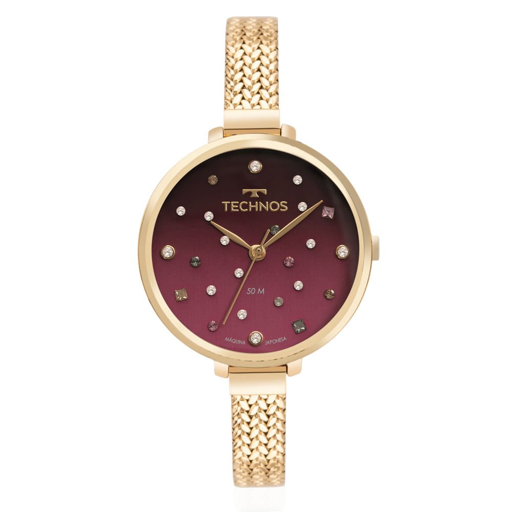 Relógio Technos Feminino Crystal Dourado - 2036MSQ/1T Multicores 1