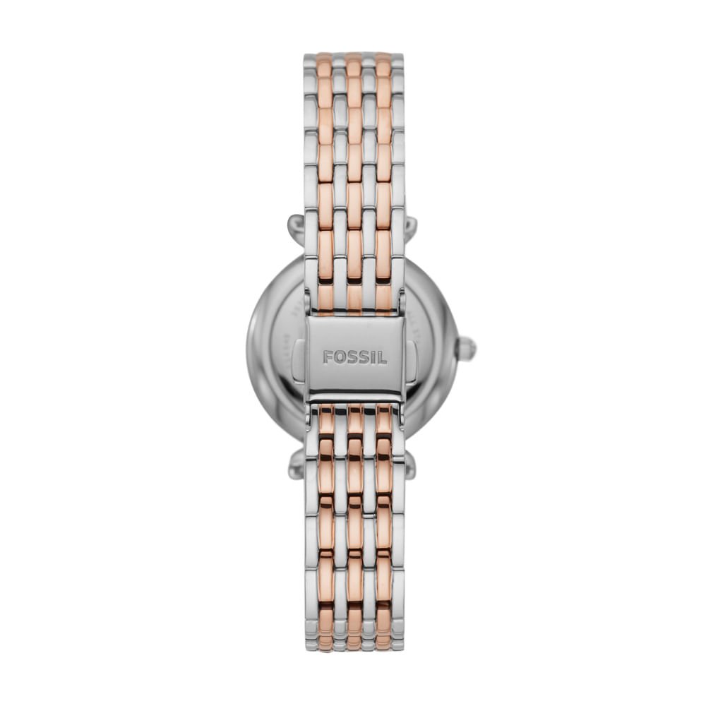 Relógio Fossil Feminino Mini Carlie Bicolor ES4649/1KN Rosa 3