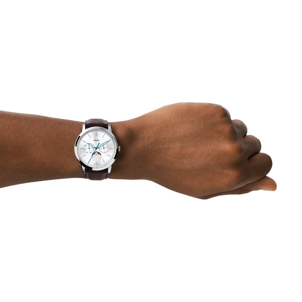 Relógio Fossil Masculino Fossil Prata - FS5905/1BN Marrom 4