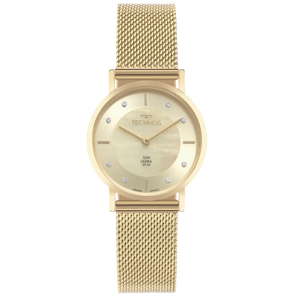 Relógio Technos Feminino Slim Dourado - 2025LTX/1X Multicores 2