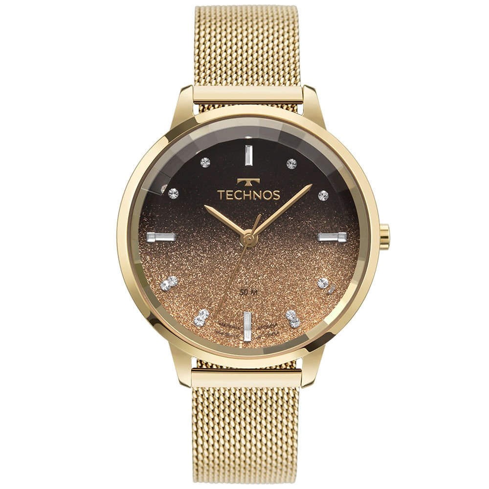 Relógio Technos Feminino Crystal Dourado - 2036MRR/1T Multicores 1