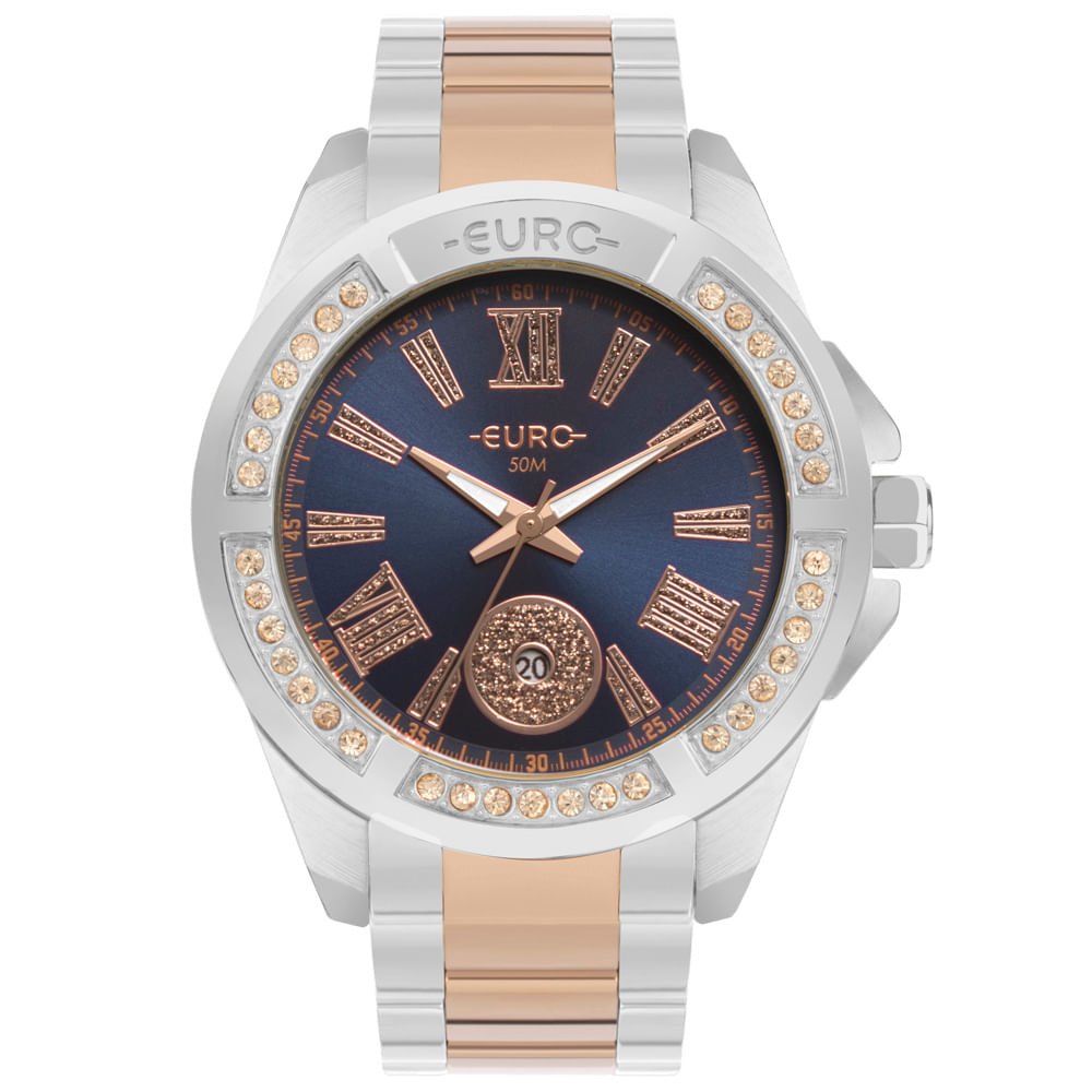 Relógio Euro Feminino Big Case Bicolor - EU2115AX/4J Cinza 1