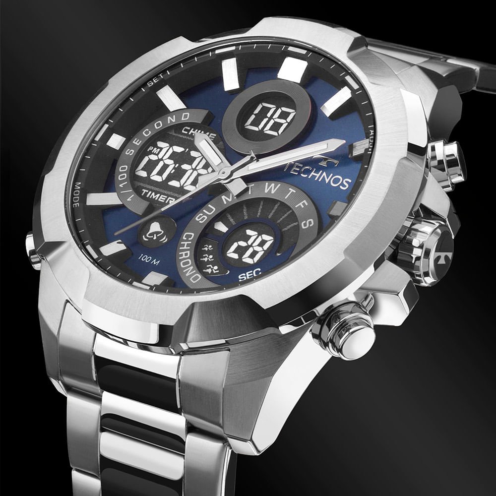 Relógio Technos Masculino Ts Digitech Prata - W23721AAC/1A Multicores 4