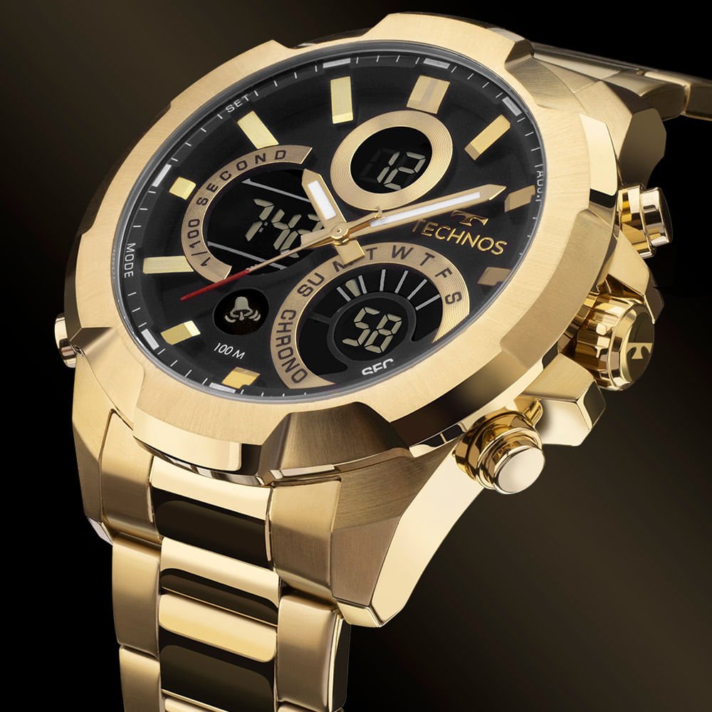Relógio Technos Masculino Digitech Dourado - W23721AAA/1P Multicores 4