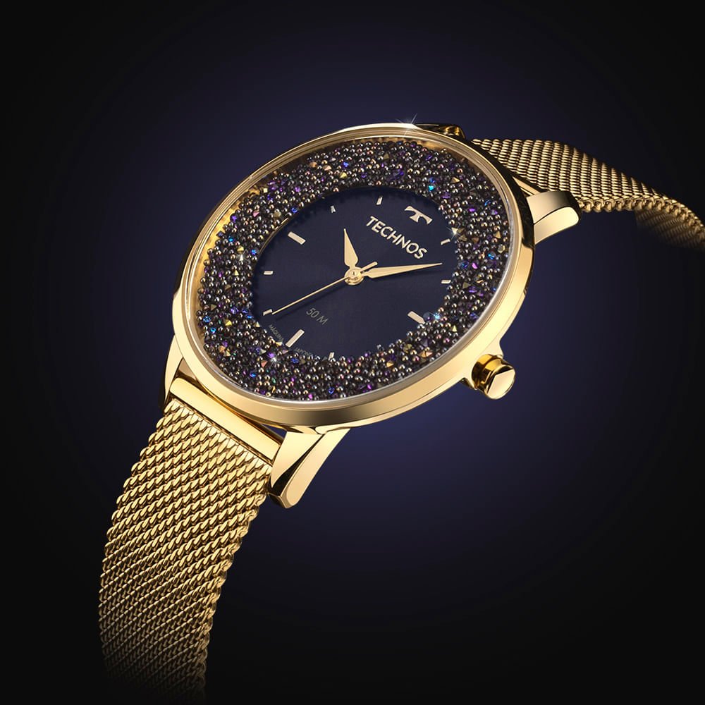 Relógio Technos Feminino Crystal Dourado - 2035MWO/1N Multicores 4