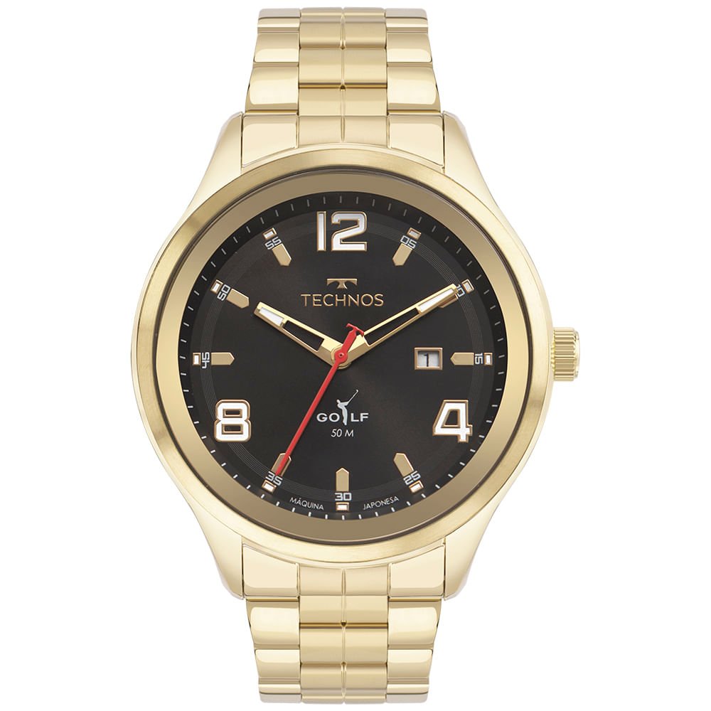 Relógio Technos Masculino Golf Dourado - 2115NCB/1P