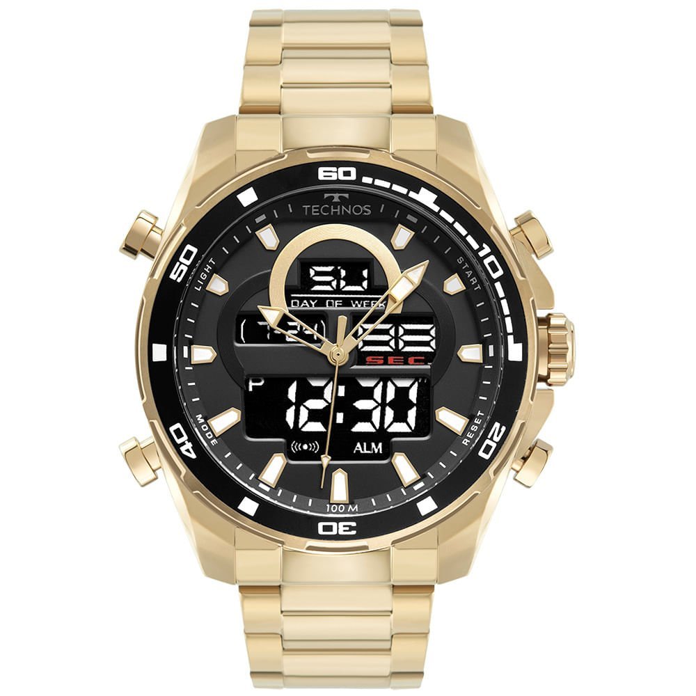 Relógio Technos Masculino Digitech Dourado - BJK626AB/1D Dourado 1