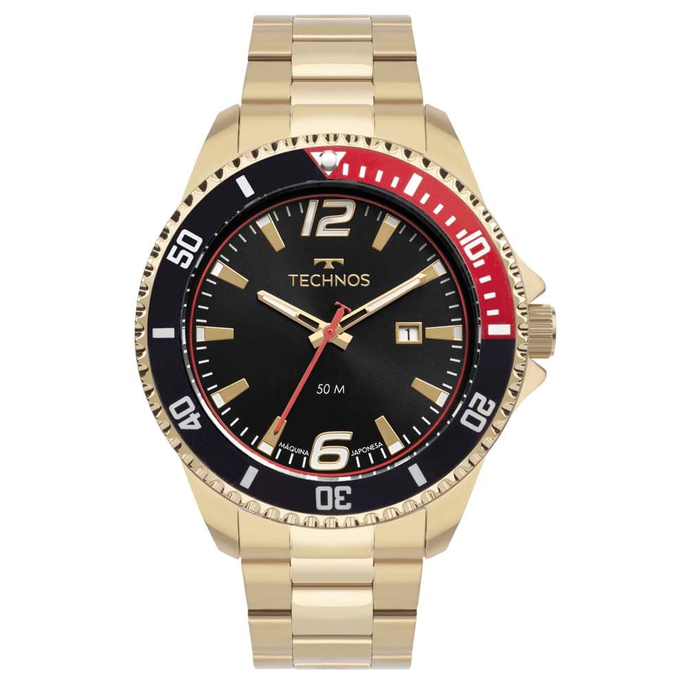 Relógio Technos Masculino Racer Dourado - 2115NCM/1P Multicores 1