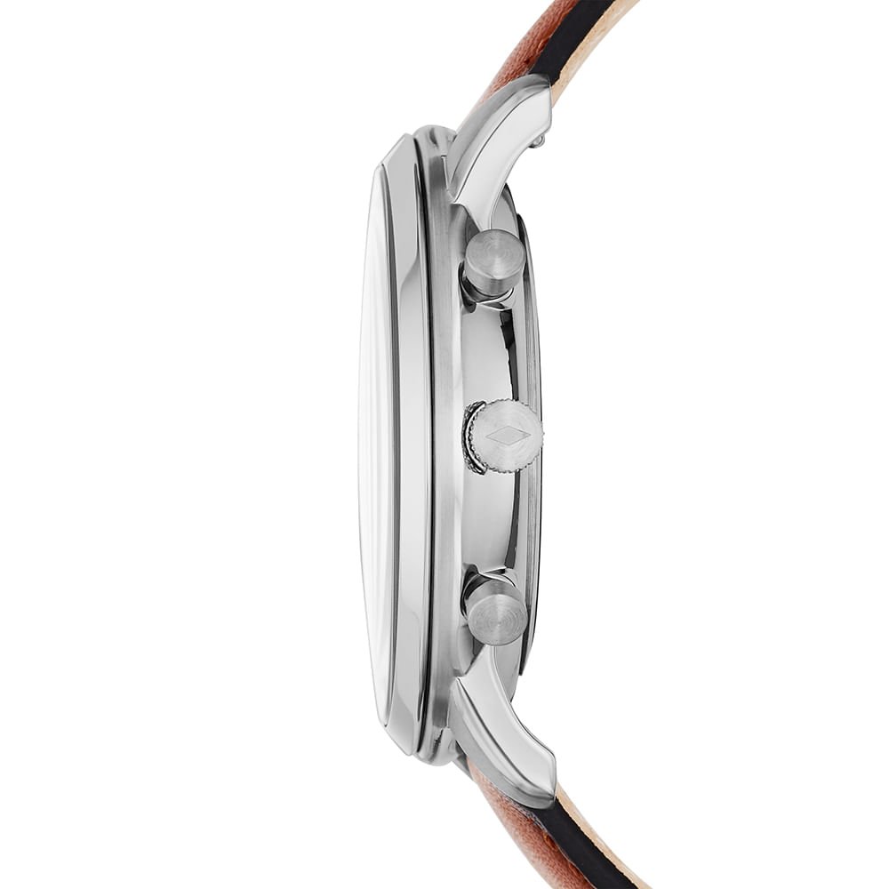 Relógio Fossil Masculino Neutra Chrono Prata - FS5453/0MN Marrom 2