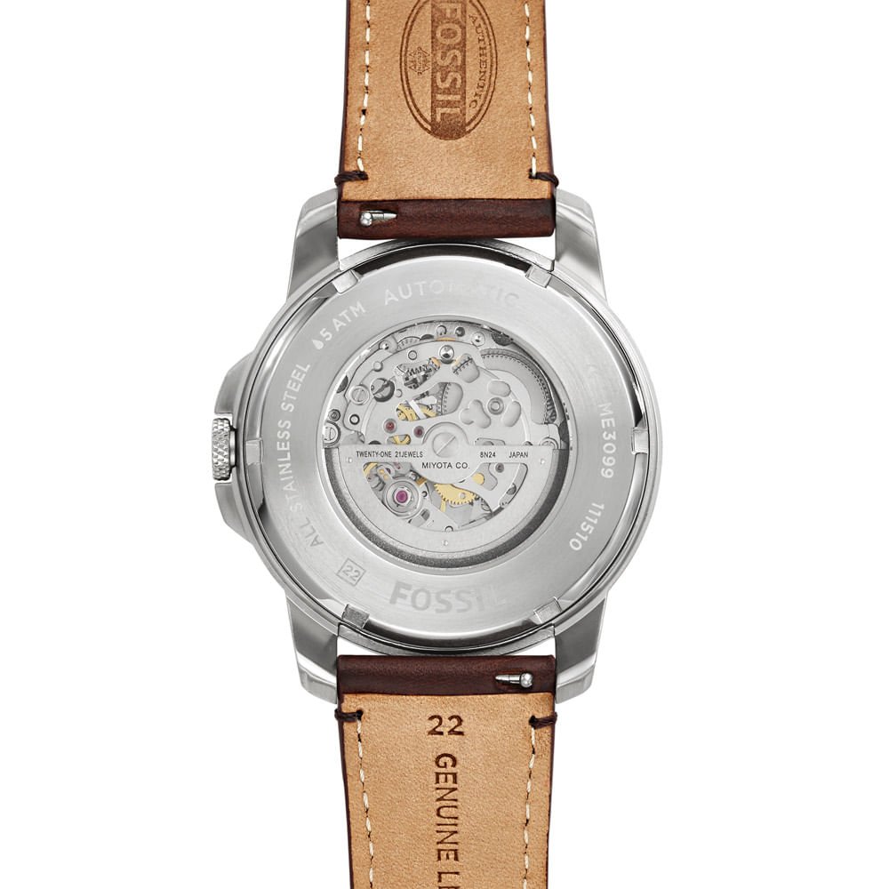 Relógio Masculino Fossil Grant Prata - ME3099/0BN Prata 3
