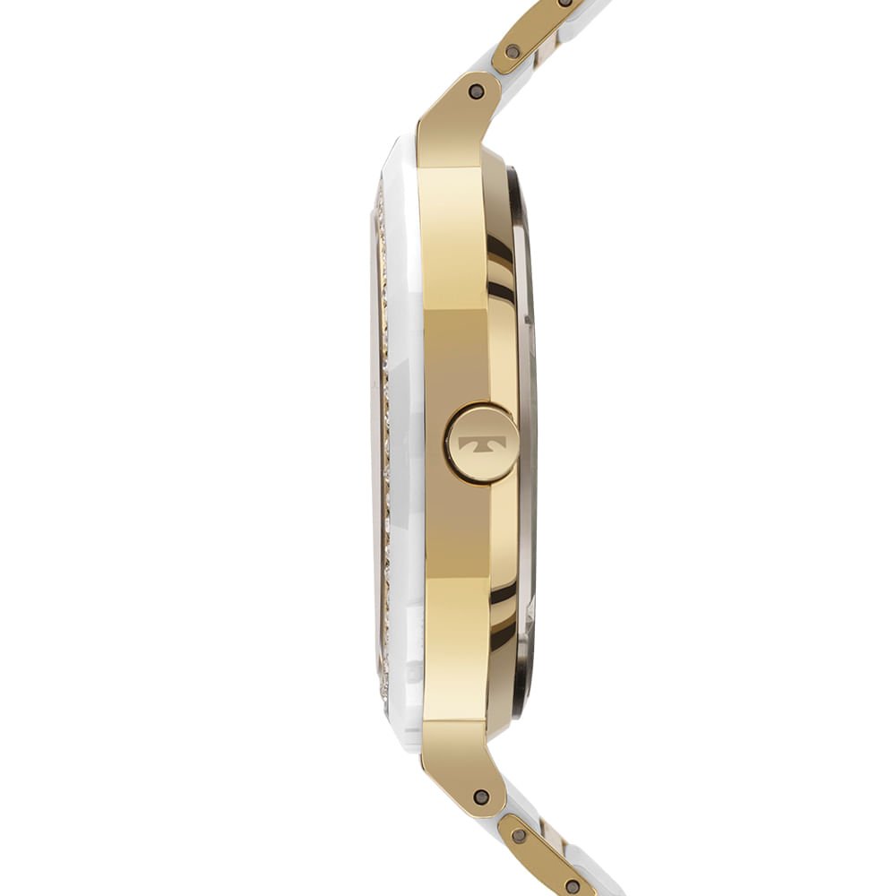 Relógio Technos Feminino Cerâmica Dourado - 2036MRP/1B Branco/Dourado 2