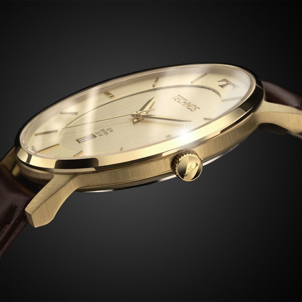 Relógio Technos Masculino Slim Dourado - GM10YU/0D Dourado 4