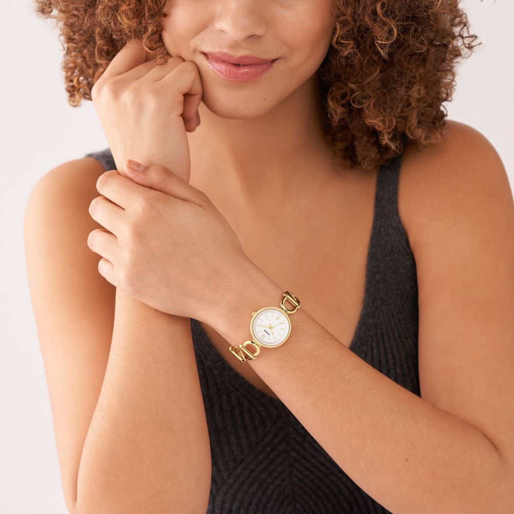 Relógio Fossil Feminino Carlie Dourado - ES5272/1DN Dourado 4