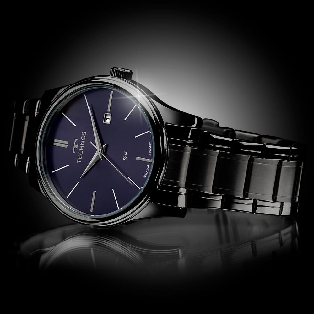 Relógio Technos Masculino Steel Preto - 2115TXH/1A Preto 2