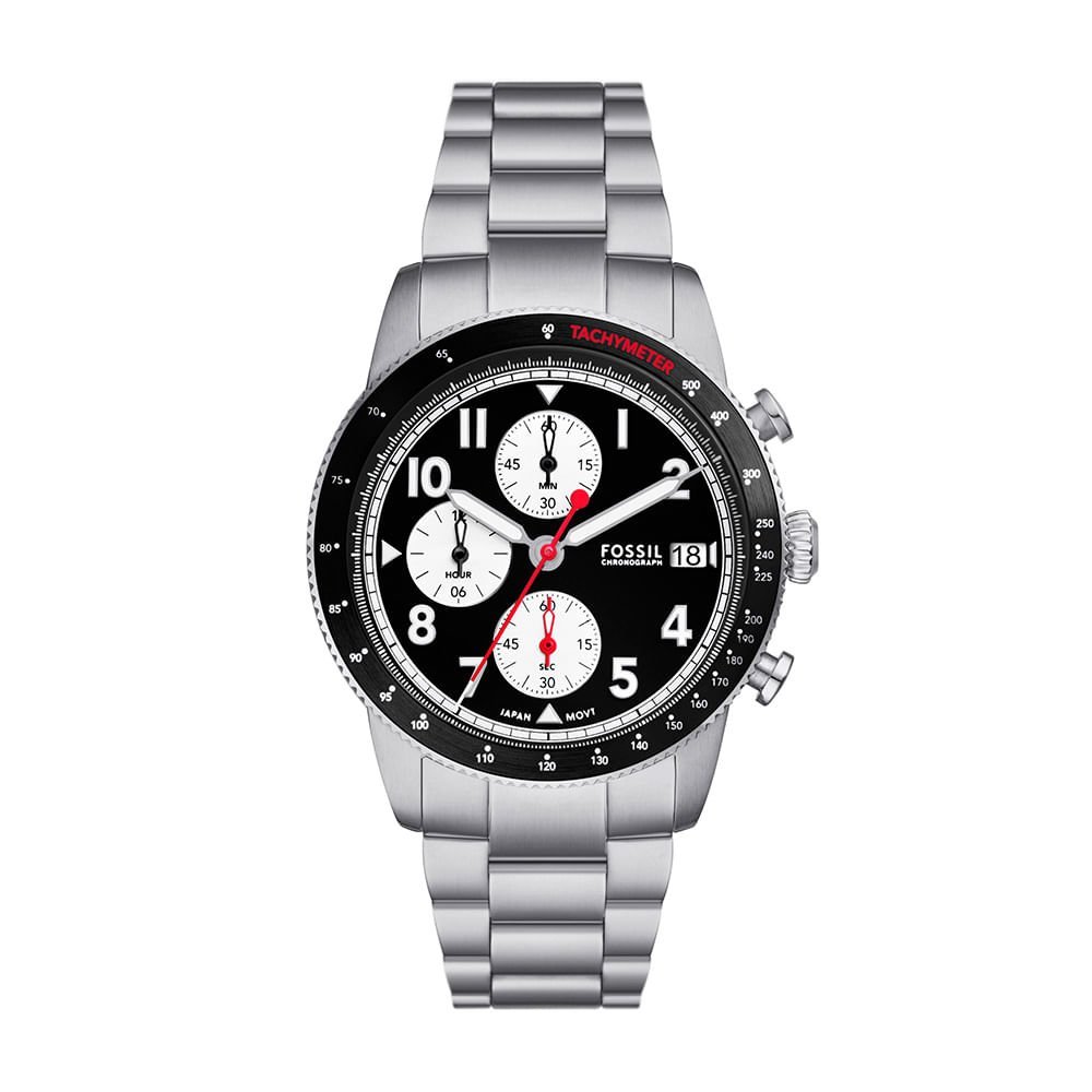 Relógio Fossil Masculino Sport Tourer Prata - FS6045/1KN