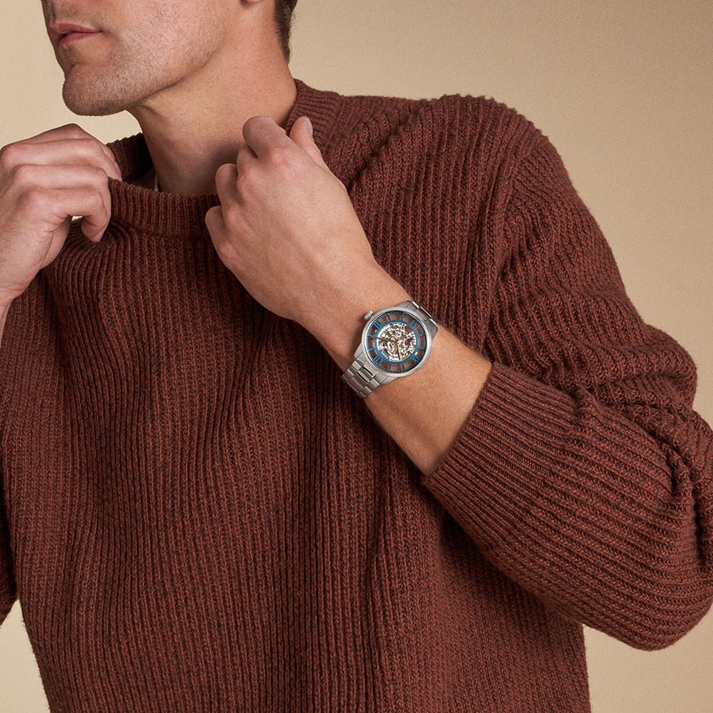 Relógio Fossil Masculino Townsman Prata - ME3260/1KN Prata 4