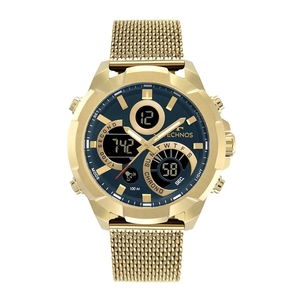 Relógio Technos Masculino Digitech Dourado - W23721AAE/1A Dourado 1