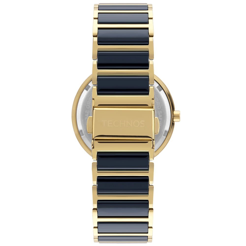 Relógio Technos Feminino Ceramic/saphire Dourado - 2036MRP/1A Preto/Dourado 3
