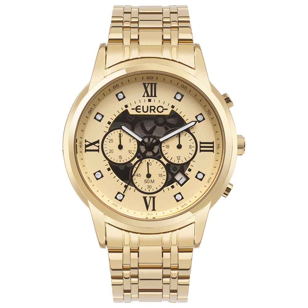 Relógio Euro Feminino Big Case Dourado - EUJS26AA/4D Dourado 1