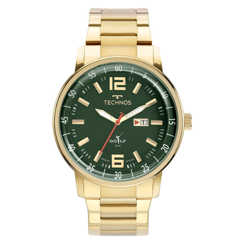 Relógio Technos Masculino Golf Dourado - 2115MWD/1V Dourado 1