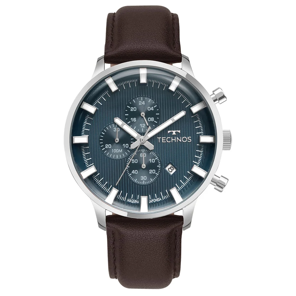 Relógio Technos Masculino Grandtech Prata - JS15ENZ/0A Marrom