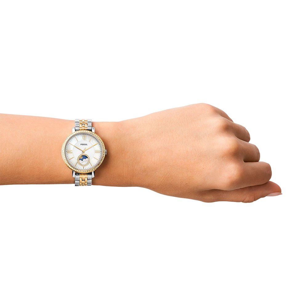 Relógio Fossil Feminino Jacqueline Bicolor - ES5166/1KN Prata 4