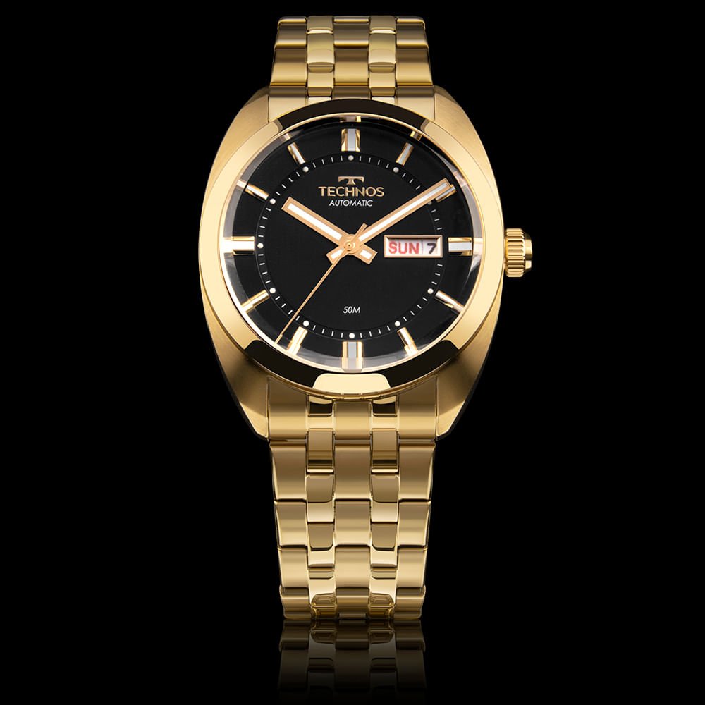 Relógio Technos Masculino Automatico Dourado - 8205OR/1P Dourado 4