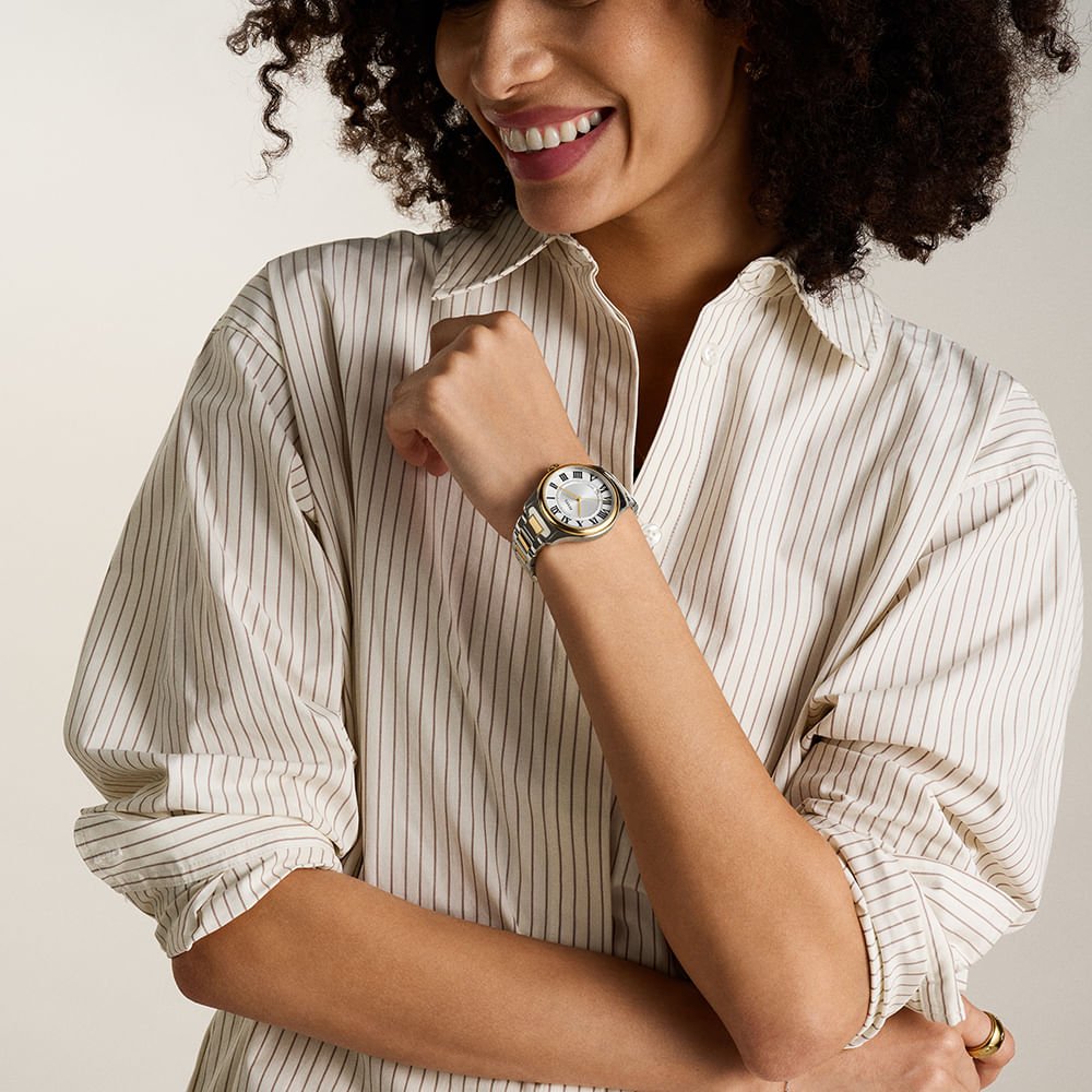 Relógio Fossil Feminino Fossil Bicolor - ES5396/1KN Prata 4