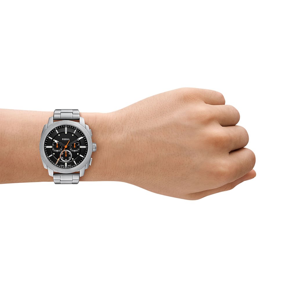 Relógio Fossil Masculino Machine Dourado - FS6095/1PN Prata 4
